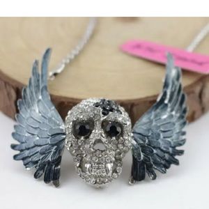 Betsey Johnson Skull & Wings Necklace